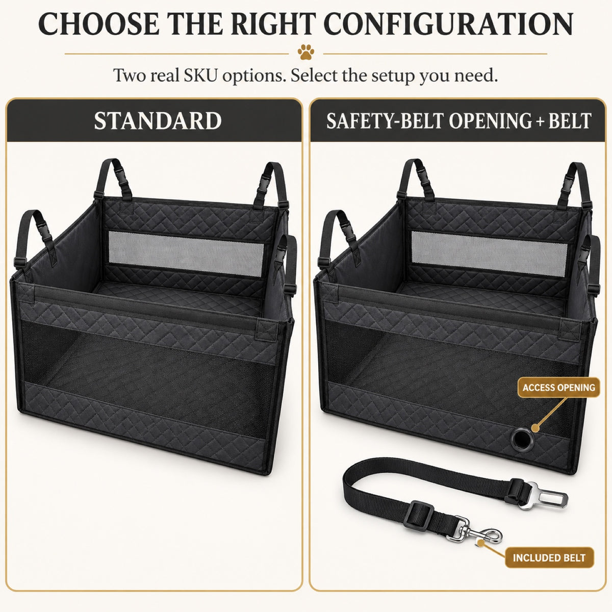 Hard-Bottom Rear Seat Pet Enclosure, 2 Colors, 2 Sizes & 2 Packages, By GAVPEPY image 3 - 2.jpg