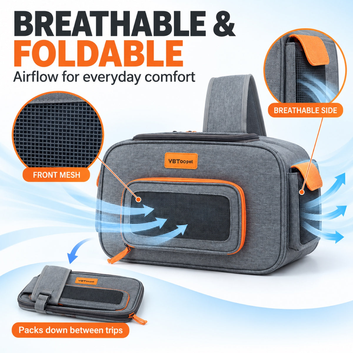 Foldable Front-Carry Pet Carrier, 4 Colors, By GAVPEPY image 3 - 2.jpg