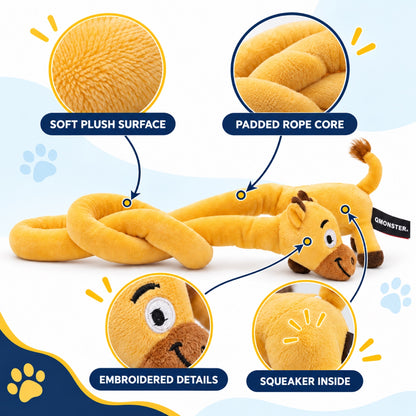 Long Plush Squeaky Tug Dog Toy, 3 Animal Styles, By GAVPEPY image 3 - 2.jpg