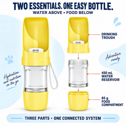2-in-1 Pet Water and Food Bottle, 450 mL, 4 Colors, By GAVPEPY image 3 - 2.jpg