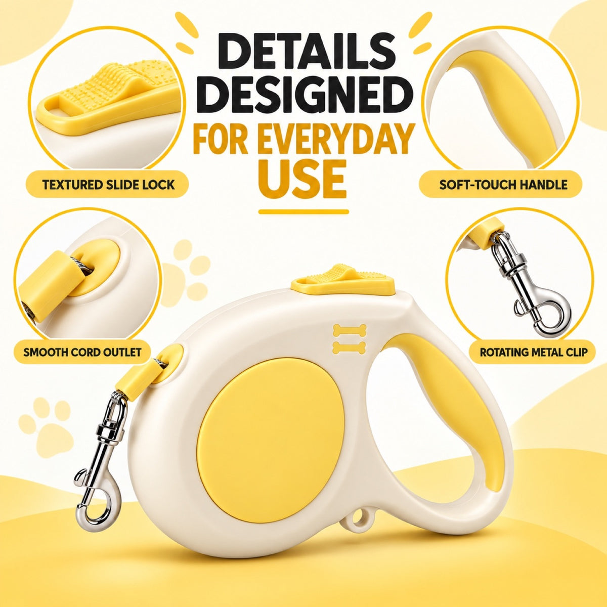 Shell-Shaped Retractable Dog Leash, 3 Colors and 2 Lengths, By GAVPEPY image 3 - 2.jpg