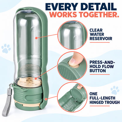 Foldable Pet Water Bottle with Two Bowl Sizes, 350 mL, By GAVPEPY image 3 - 2.jpg