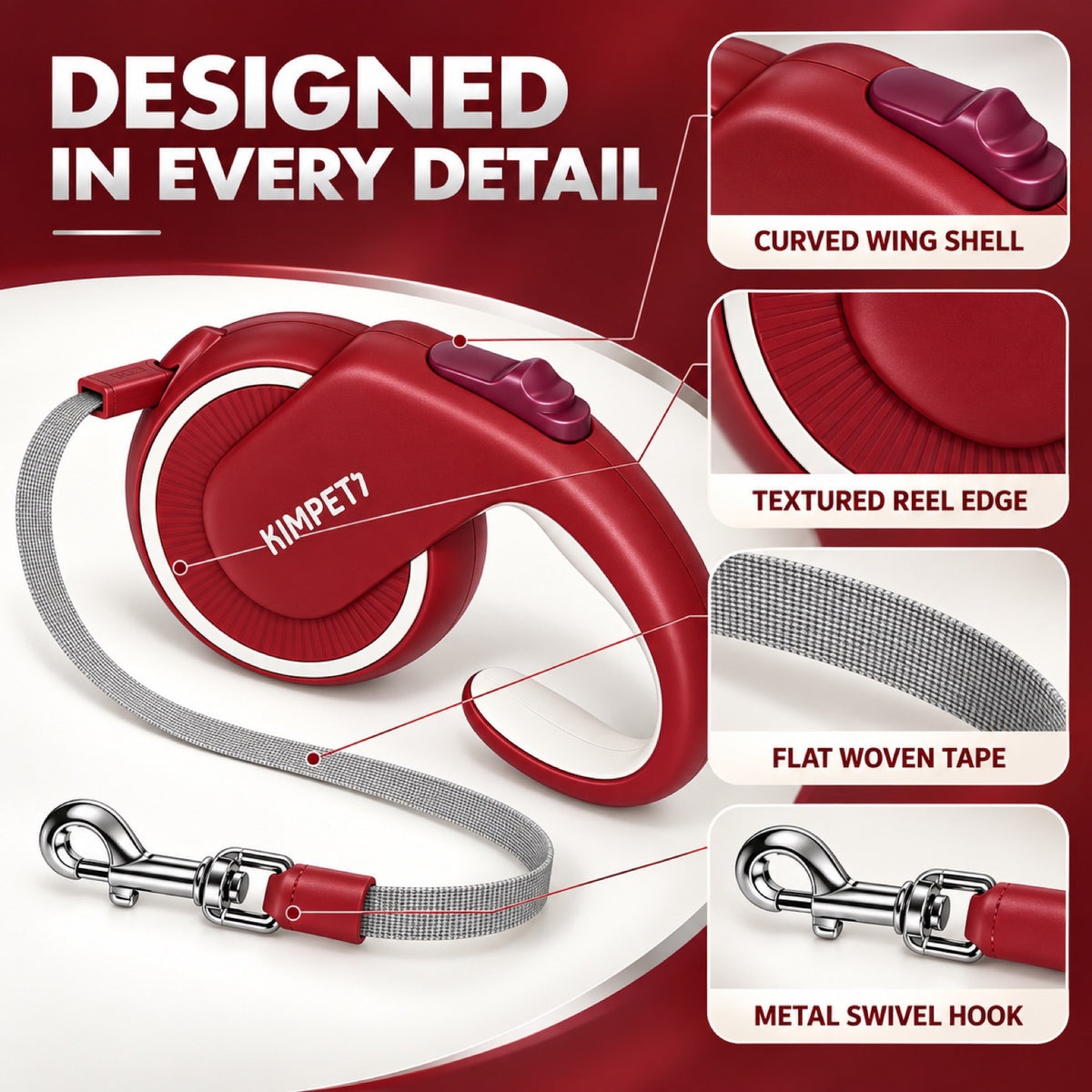 Upgraded Two-Tone Retractable Dog Leash, 6 Colors, By GAVPEPY image 3 - 2.jpg