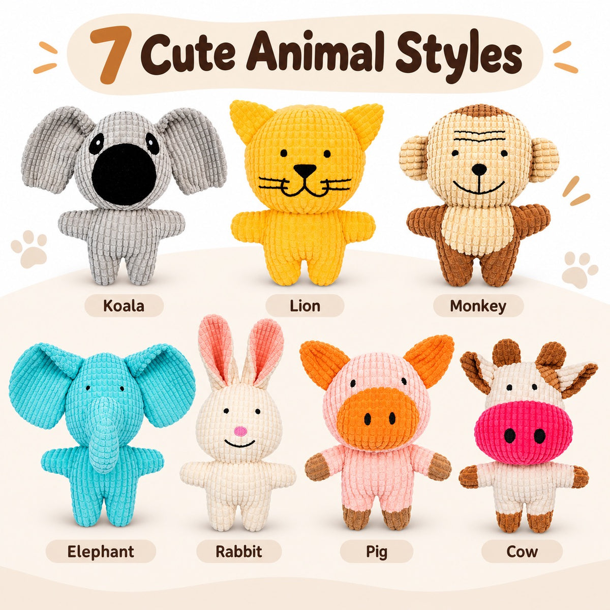 Plush Fabric Plush Squeaky Dog Toy, 7 Styles, By GAVPEPY image 4 - 3.jpg