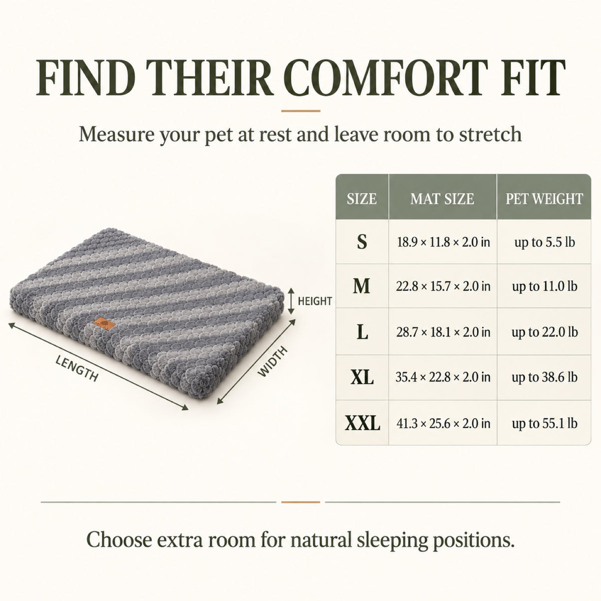 Removable-Cover Pet Bed Mat, 4 Colors & 5 Sizes, By GAVPEPY image 4 - 3.jpg