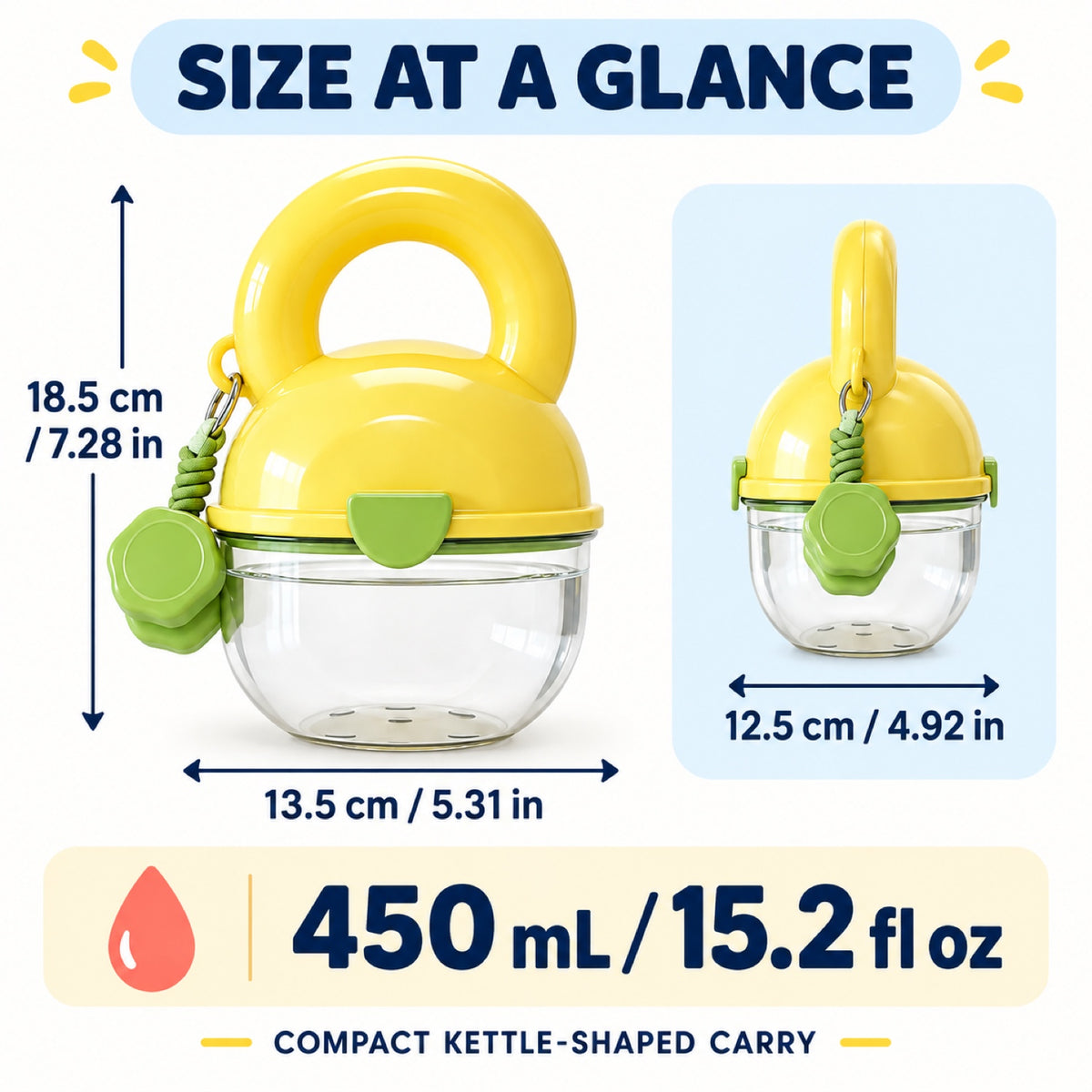 Portable Pet Water Bottle with Shoulder Strap, 450 mL, 2 Colors, By GAVPEPY image 4 - 3.jpg