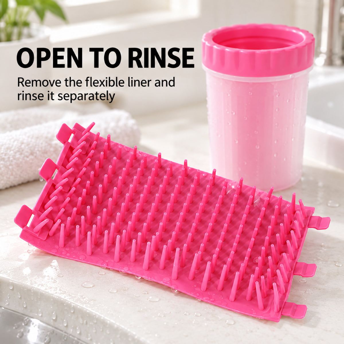 GAVPEPY Silicone Paw Washer Cup, Sizes L, S, Blue, Red, Green, for cleaning paws after outdoor walks; reusable cup with the selected color and size shown in the product photos; review the selected variant photo for details image 3 - 3.jpg