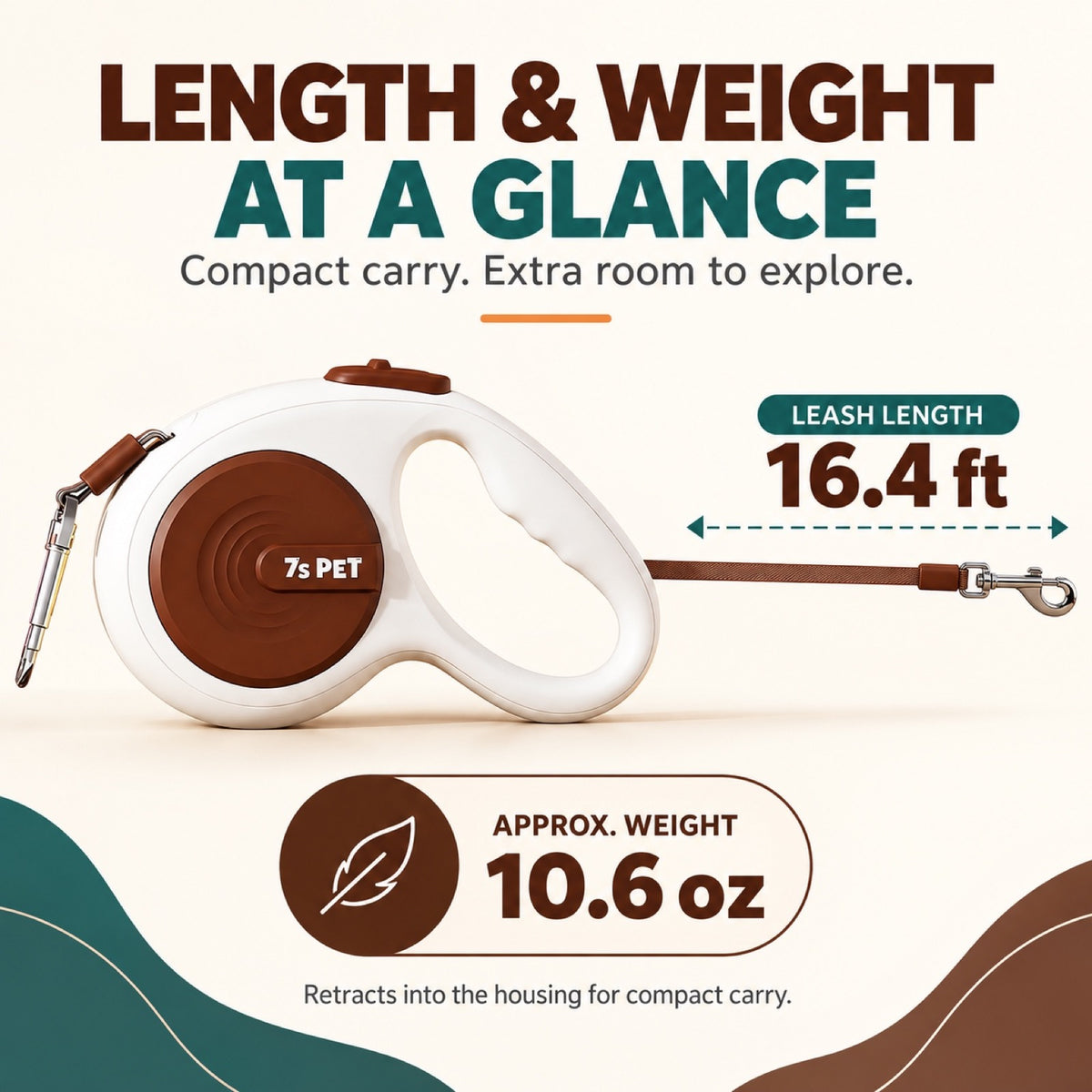 5 m Retractable Dog Leash with Optional P Chain, 6 Options, By GAVPEPY image 4 - 3.jpg