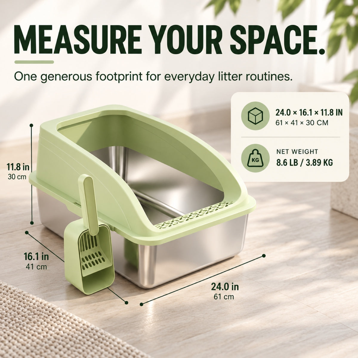 GAVPEPY Extra Large Stainless Steel High-Sided Cat Litter Box, 4 Options image 4 - 3.jpg