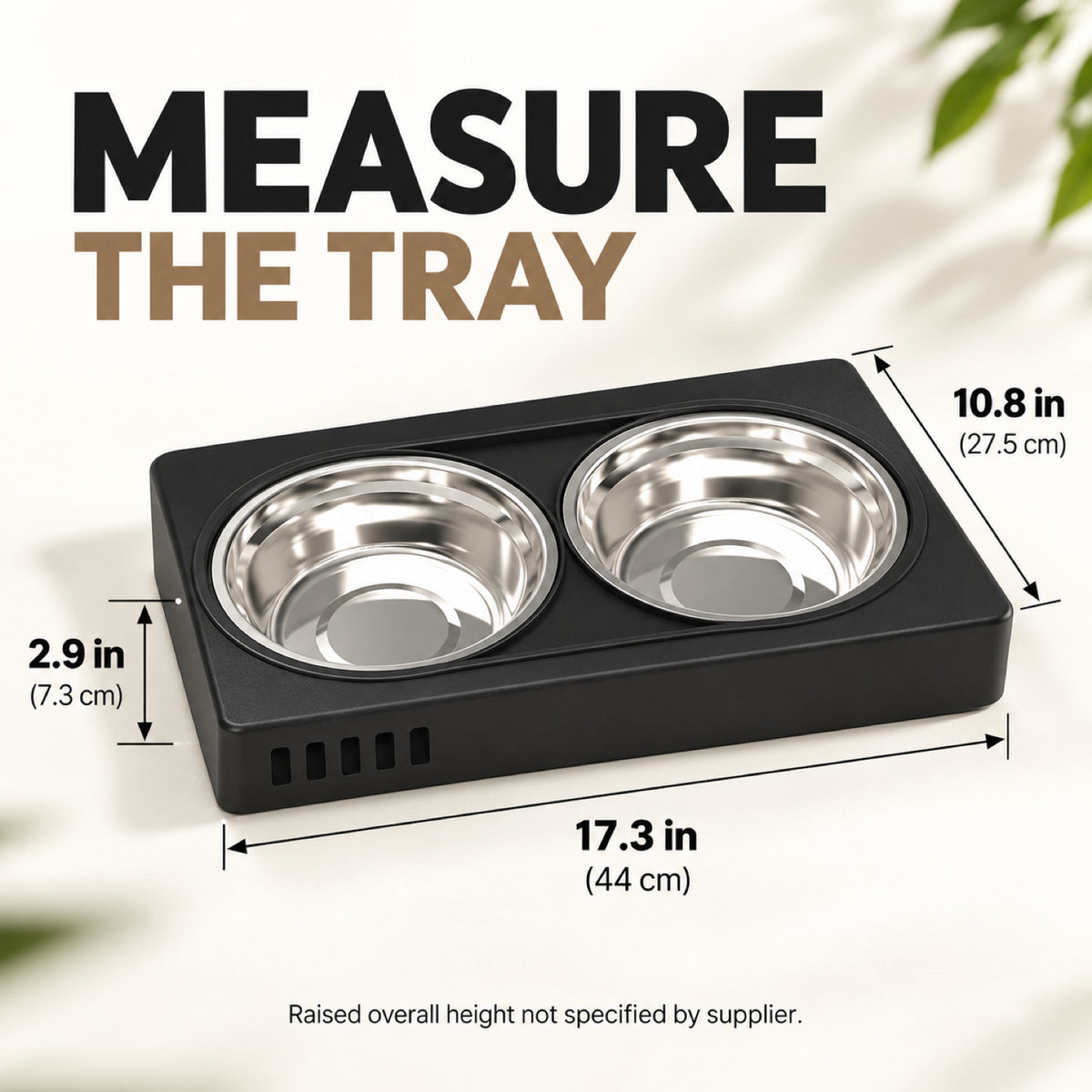 GAVPEPY Adjustable Double Pet Bowl Stand, 44 x 27.5 x 7.3 cm, Black or Gray, for Everyday Dog and Cat Meals or Water at Home, two raised feeding positions; a practical feeding setup for daily pet-care routines image 4 - 3.jpg
