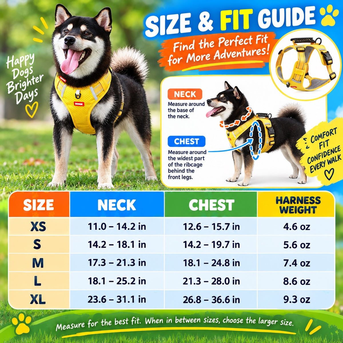 Reflective No-Pull Dog Harness Set Options, 4 Colors and 5 Sizes, By GAVPEPY image 4 - 3.jpg
