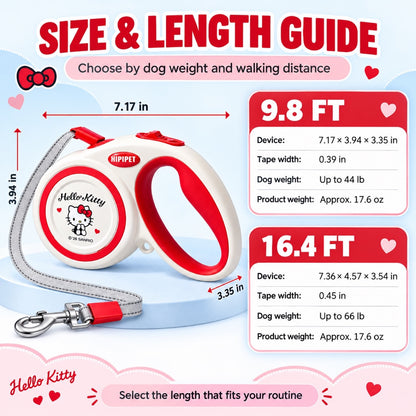 Hello Kitty Retractable Dog Leash, 2 Lengths, By GAVPEPY image 4 - 3.jpg