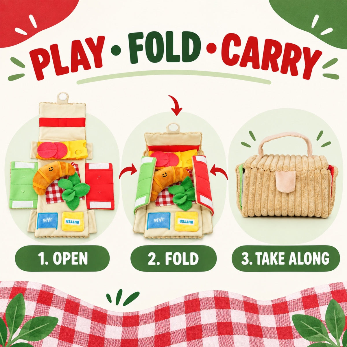 Plush Picnic Basket Hide-and-Seek Dog Toy Set, By GAVPEPY image 4 - 3.jpg