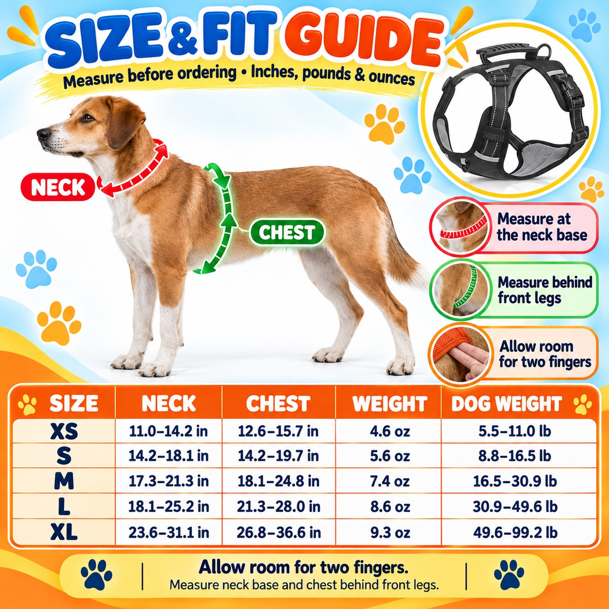 No-Pull Dog Harness With Top Handle, 4 Colors and 5 Sizes, By GAVPEPY image 4 - 3.jpg