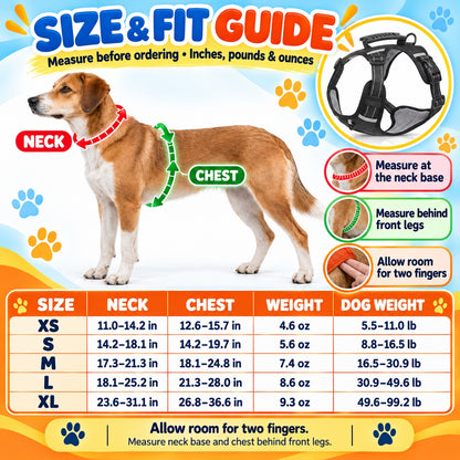 No-Pull Dog Harness With Top Handle, 4 Colors and 5 Sizes, By GAVPEPY image 4 - 3.jpg