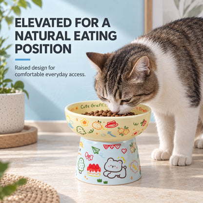 Graffiti Ceramic Pet Bowl, 6 Color Options, By GAVPEPY image 4 - 3.jpg