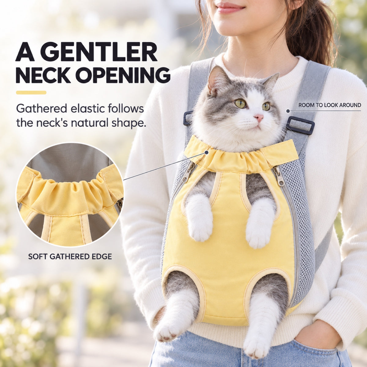 Cream Yellow Front Pet Carrier Backpack, 2 Sizes, By GAVPEPY image 4 - 3.jpg