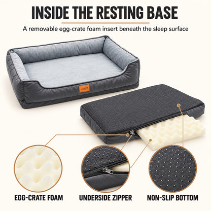 Egg-Crate Foam Bolster Pet Bed, 2 Sizes, By GAVPEPY image 4 - 3.jpg