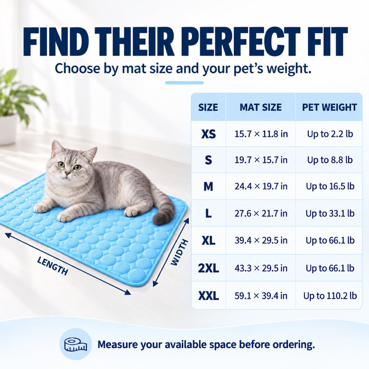 Ice Silk Cooling Pet Mat, 4 Colors & 7 Sizes, By GAVPEPY image 4 - 3.jpg