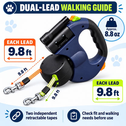 Dual-Dog Retractable Dog Leash, 3 Colors, By GAVPEPY image 4 - 3.jpg