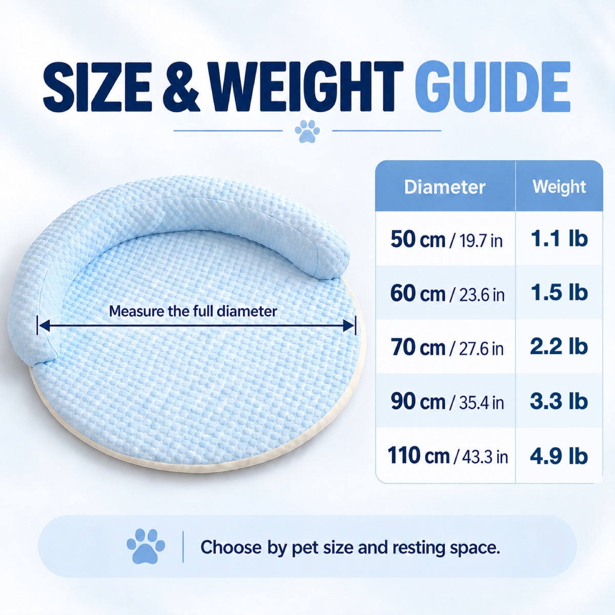 Round Cooling Pet Bed, 5 Colors & 5 Sizes, By GAVPEPY image 4 - 3.jpg