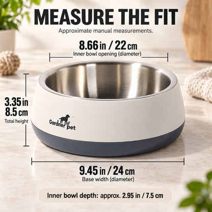 GAVPEPY Stainless Steel Pet Feeding Bowl, 22 cm diameter, Gray, Red or Green exterior, for Everyday Dog and Cat Meals or Water at Home, wide open bowl with colored outer base; a practical feeding setup for daily pet-care routines image 4 - 3.jpg