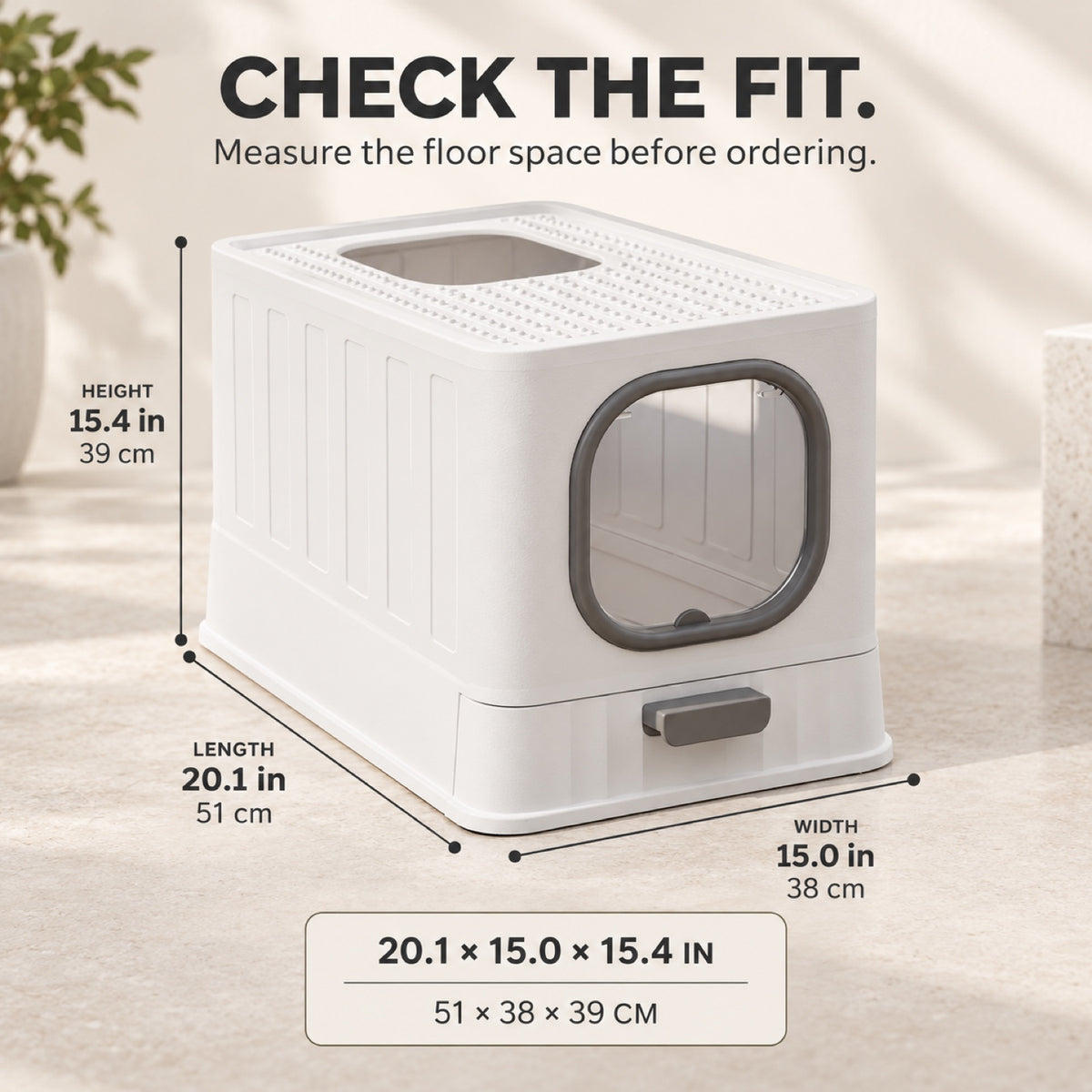 GAVPEPY Foldable Enclosed Cat Litter Box, 4 Options image 4 - 3.jpg