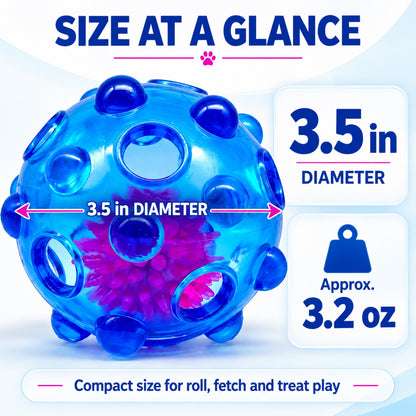 TPR Light-Up Squeaky Treat Ball Dog Toy, 6 Colors, By GAVPEPY image 4 - 3.jpg