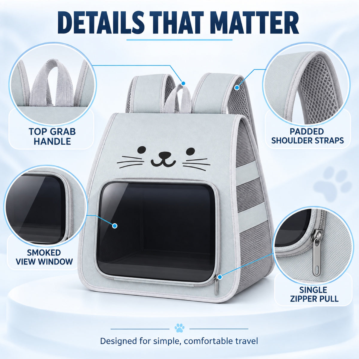 Foldable Transparent Pet Carrier Backpack, 4 Colors, By GAVPEPY image 4 - 3.jpg