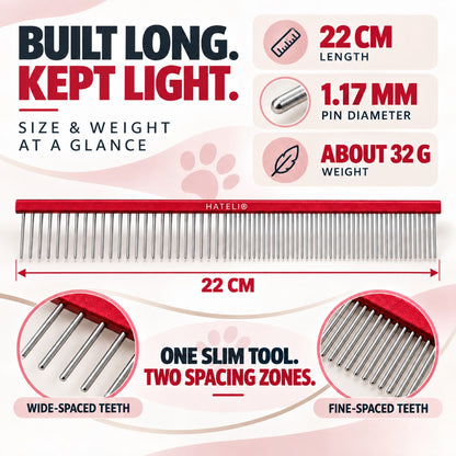22 cm Stainless Steel Pet Grooming Comb, 5 Colors, By GAVPEPY image 4 - 3.jpg