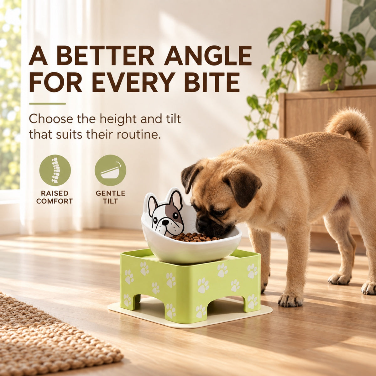 Adjustable Ceramic Pet Bowl Table, 2 Set Options, By GAVPEPY image 4 - 3.jpg