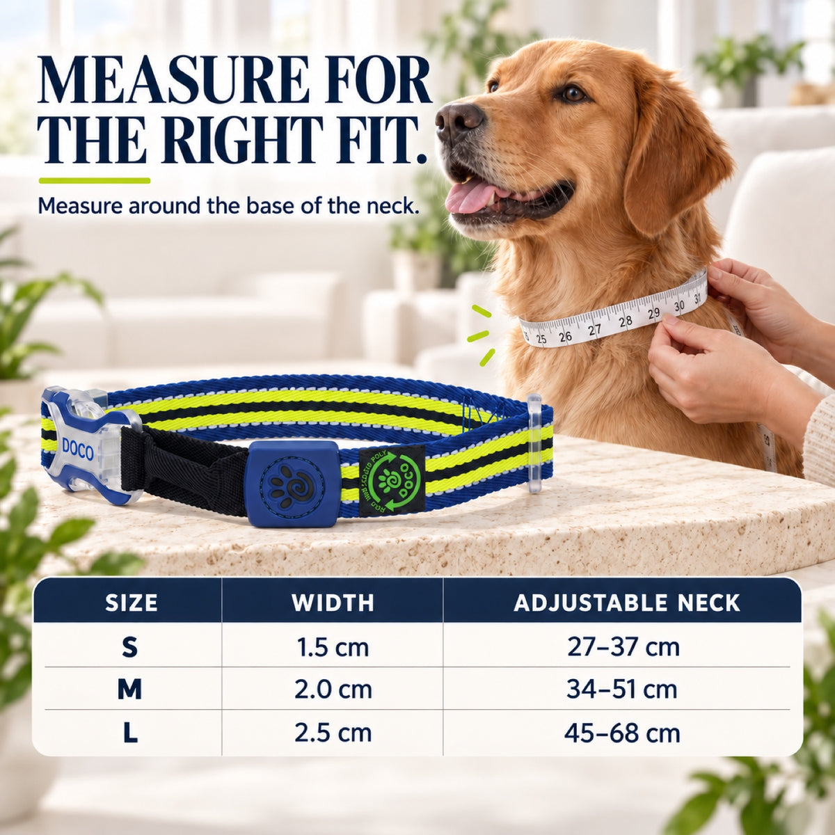 GAVPEPY Recycled webbing and braided nylon Reflective Woven Dog Collar, Sizes S, M, L, 5 color or pattern options, for neighborhood walks, park visits and daily dog wear; an adjustable neckwear option for supervised walks and everyday outings image 4 - 3.jpg