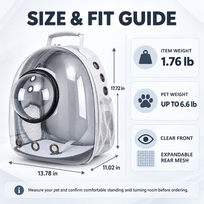 Transparent Space Capsule Pet Backpack, 7 Colors, By GAVPEPY image 4 - 3.jpg