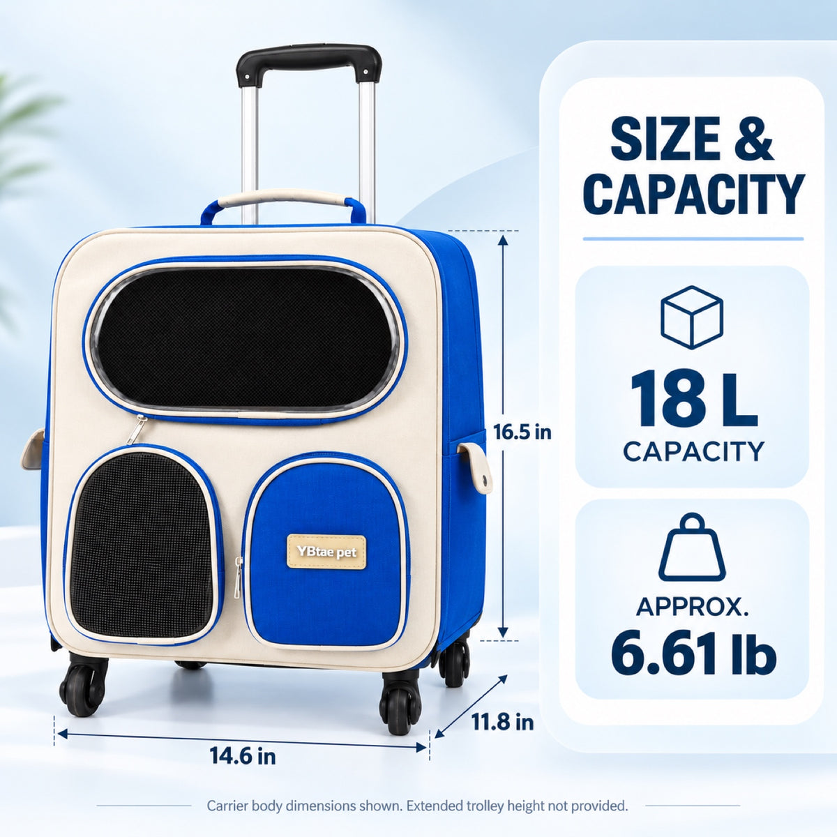 Large Rolling Pet Backpack with Trolley, 4 Colors, By GAVPEPY image 4 - 3.jpg