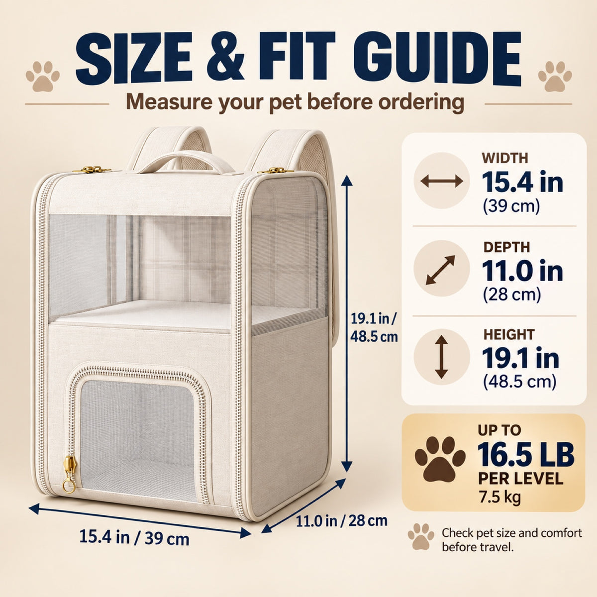 Double-Deck Pet Carrier Backpack with Removable Divider, By GAVPEPY image 4 - 3.jpg