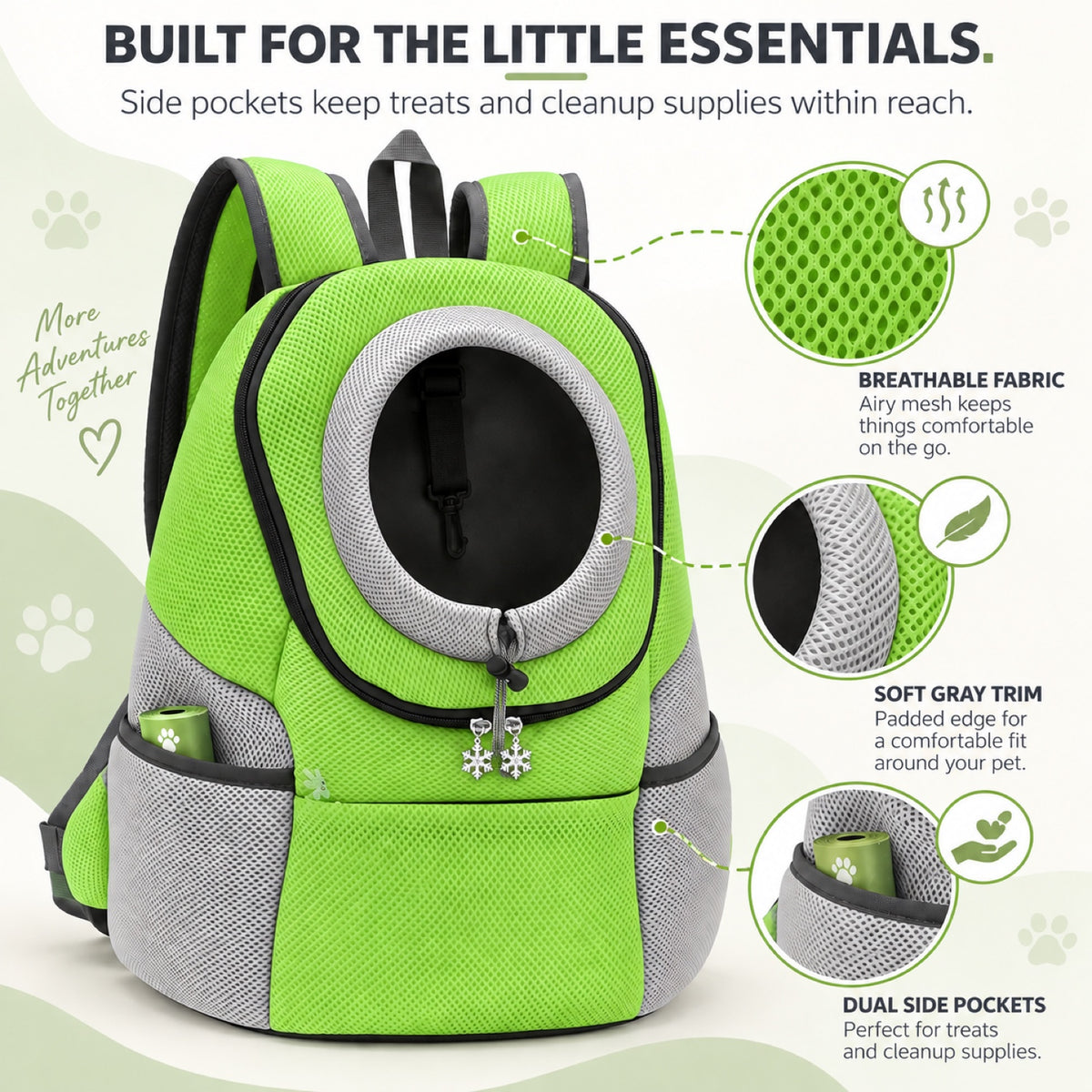 Front Pet Carrier Backpack, 3 Sizes, 4 Colors, By GAVPEPY image 4 - 3.jpg