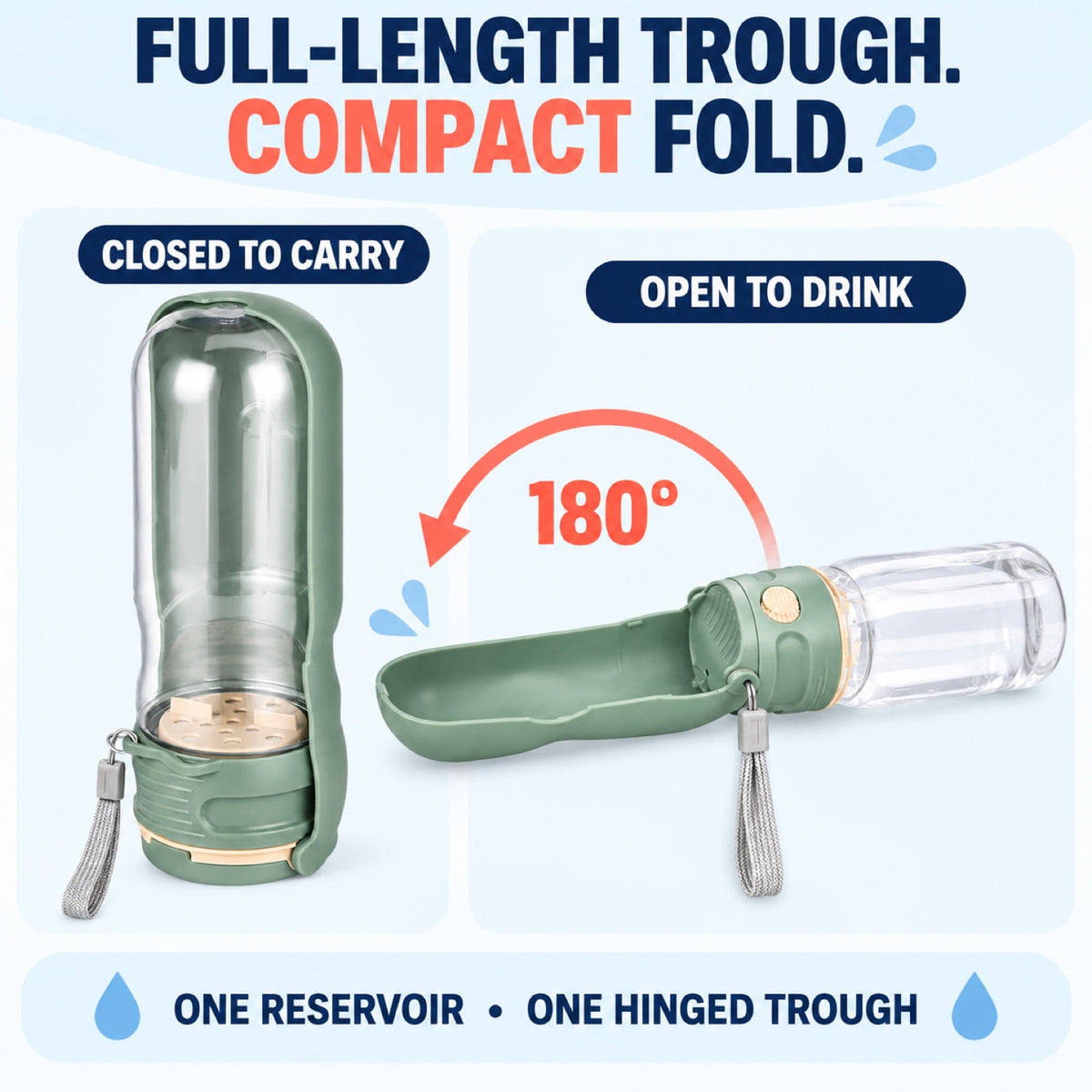 Foldable Pet Water Bottle with Two Bowl Sizes, 350 mL, By GAVPEPY image 4 - 3.jpg