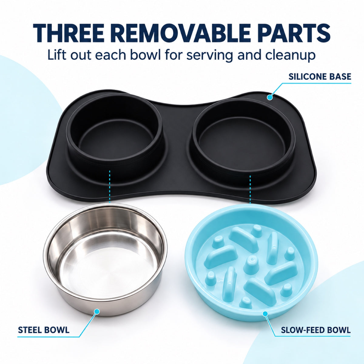 Black Food-Grade Silicone Pet Feeding Bowl, By GAVPEPY image 4 - 3.jpg