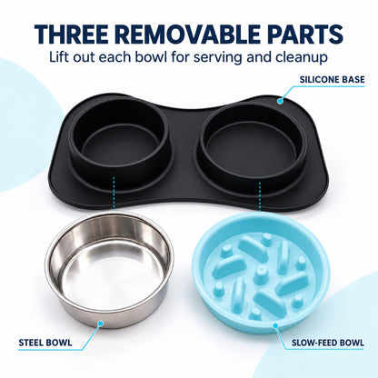 Black Food-Grade Silicone Pet Feeding Bowl, By GAVPEPY image 4 - 3.jpg