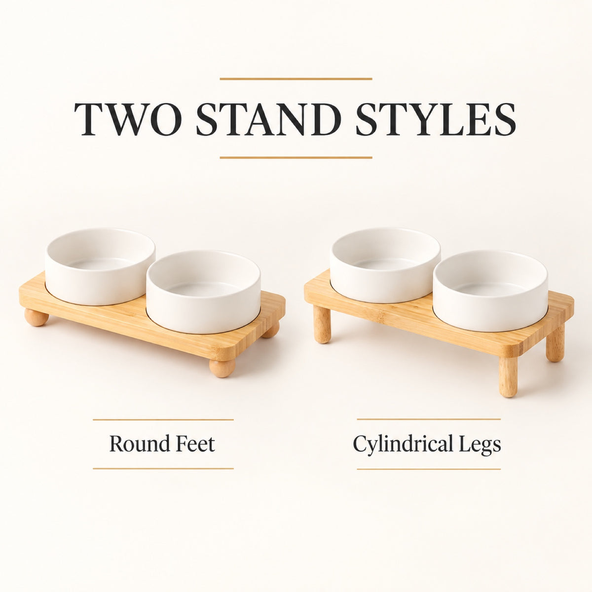 Raised Ceramic Double Pet Bowl with Bamboo Stand, 40 Options, By GAVPEPY image 4 - 3.jpg