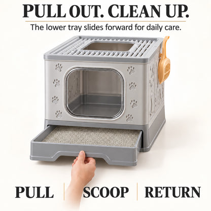 GAVPEPY Foldable High-Sided Cat Litter Box, 2 Options image 4 - 3.jpg