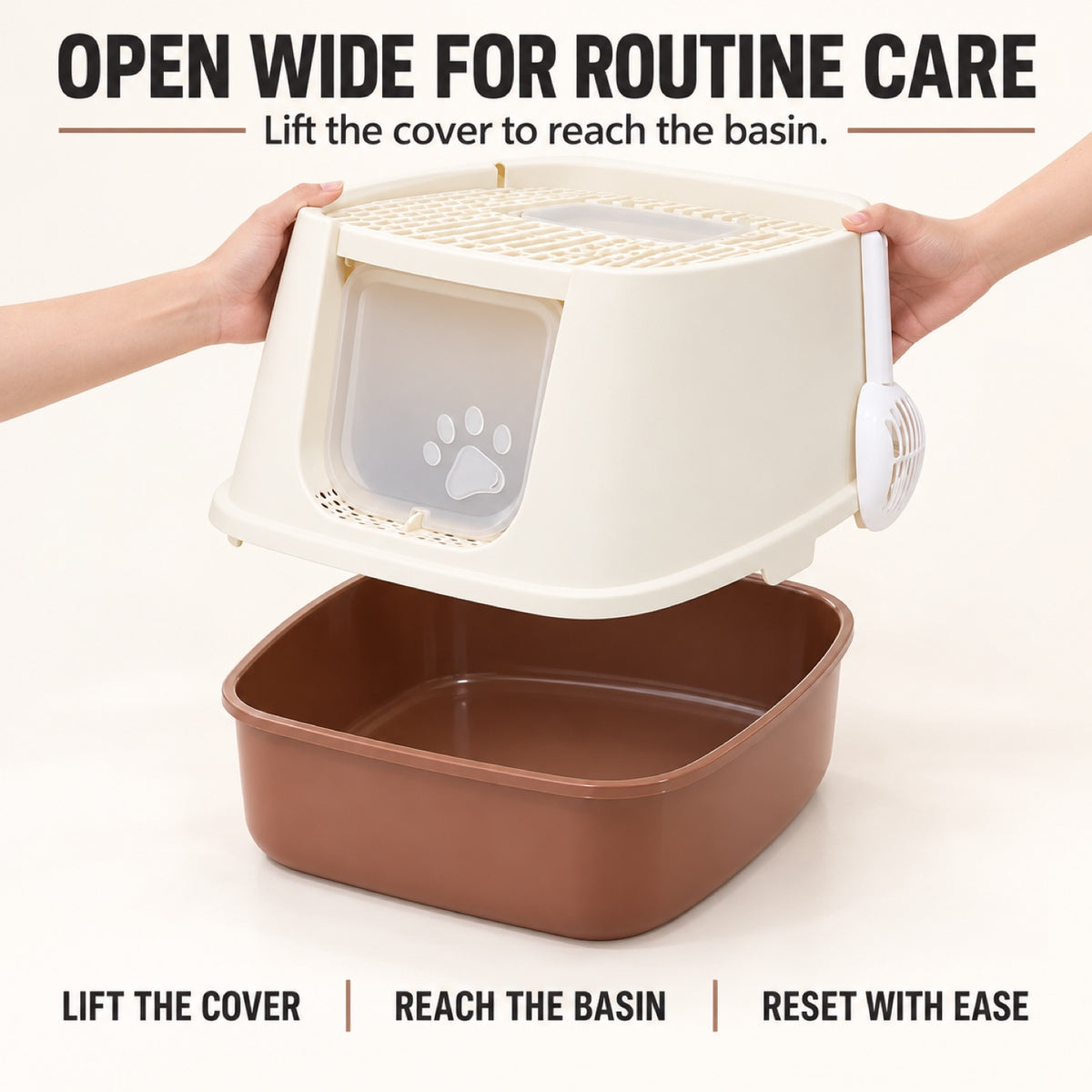 GAVPEPY Extra Large Top-Entry Enclosed Cat Litter Box, 2 Options image 4 - 3.jpg