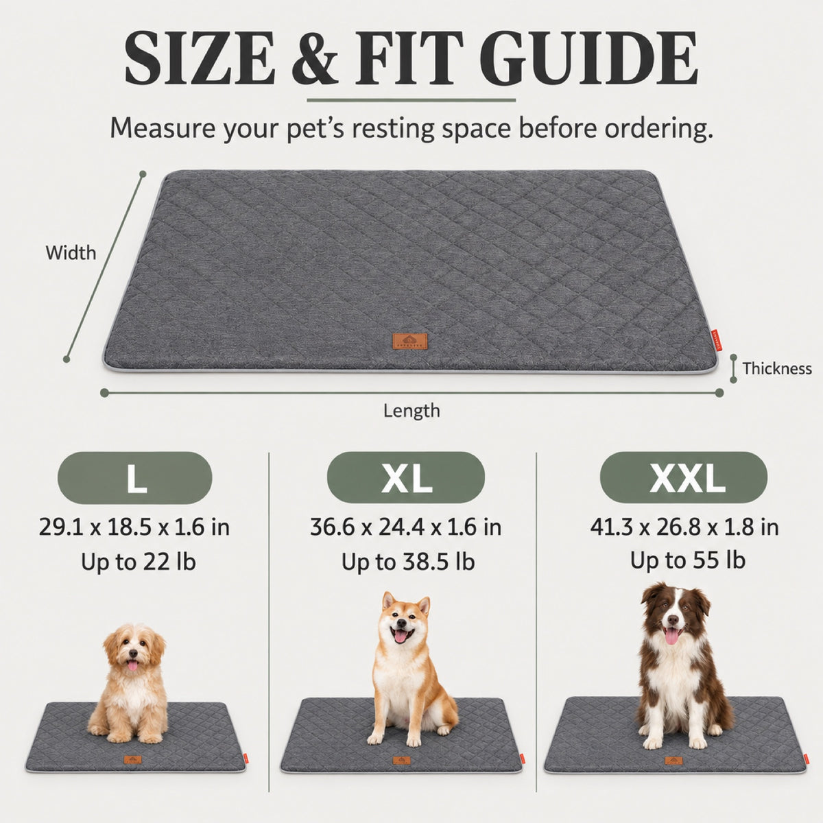 Linen Pet Bed Mat, 4 Colors & 3 Sizes, By GAVPEPY image 4 - 3.jpg