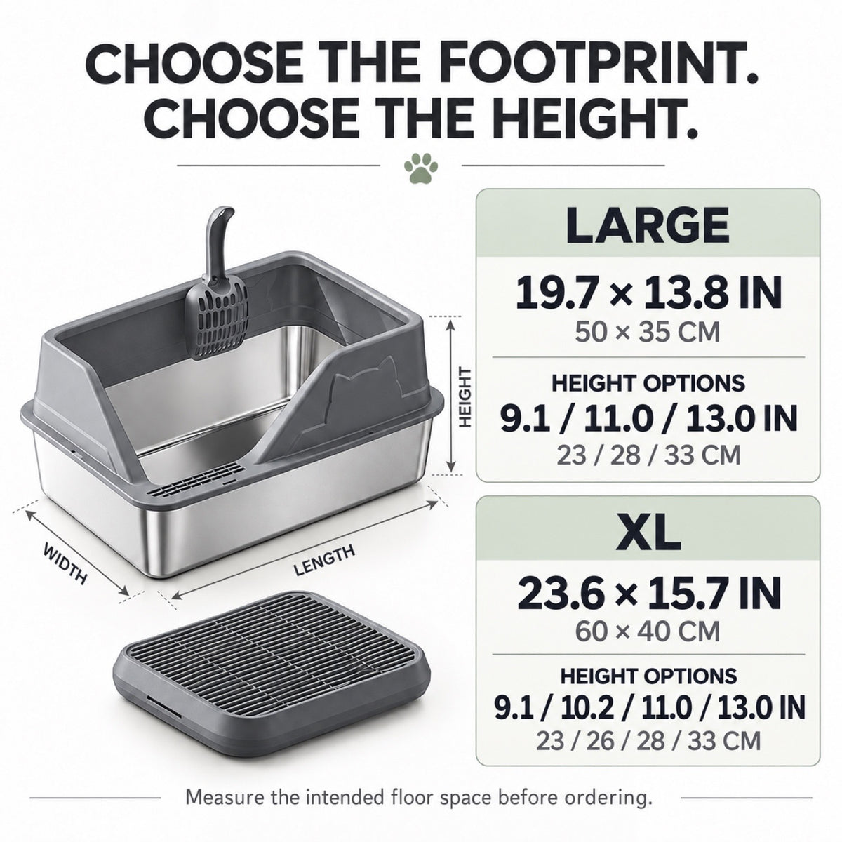 GAVPEPY Extra Large Stainless Steel High-Sided Cat Litter Box, 56 Options image 4 - 3.jpg