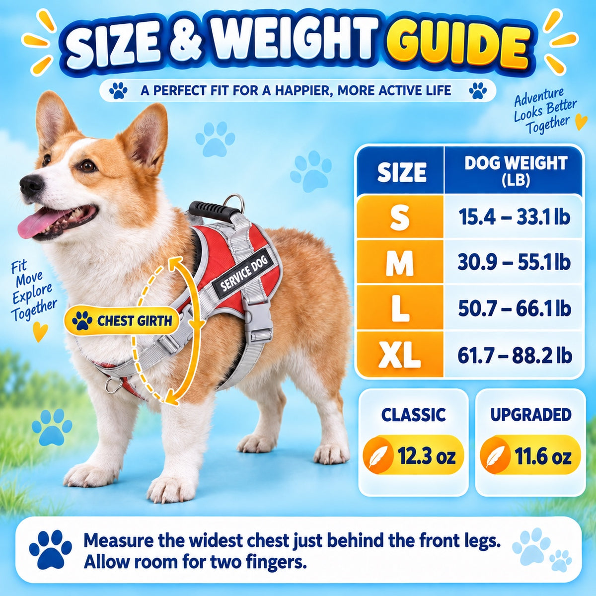 Reflective Saddle-Style Dog Harness, 5 Colors and 5 Sizes, By GAVPEPY image 4 - 3.jpg