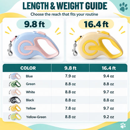 Rubber-Grip Reflective Retractable Dog Leash, 6 Colors, By GAVPEPY image 4 - 3.jpg