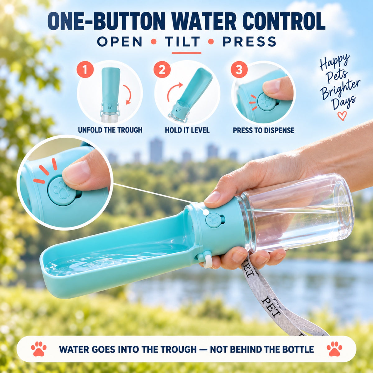 Foldable Crossbody Pet Water Bottle, 350 or 550 mL, By GAVPEPY image 4 - 3.jpg
