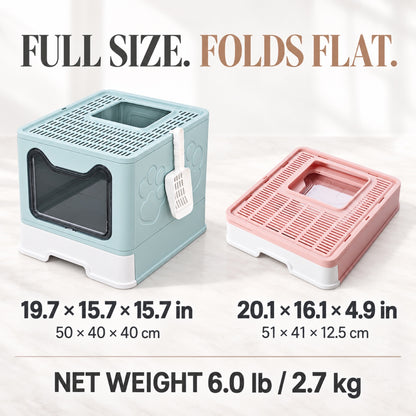 GAVPEPY Foldable Top-Entry Enclosed Cat Litter Box, 4 Options image 4 - 3.jpg