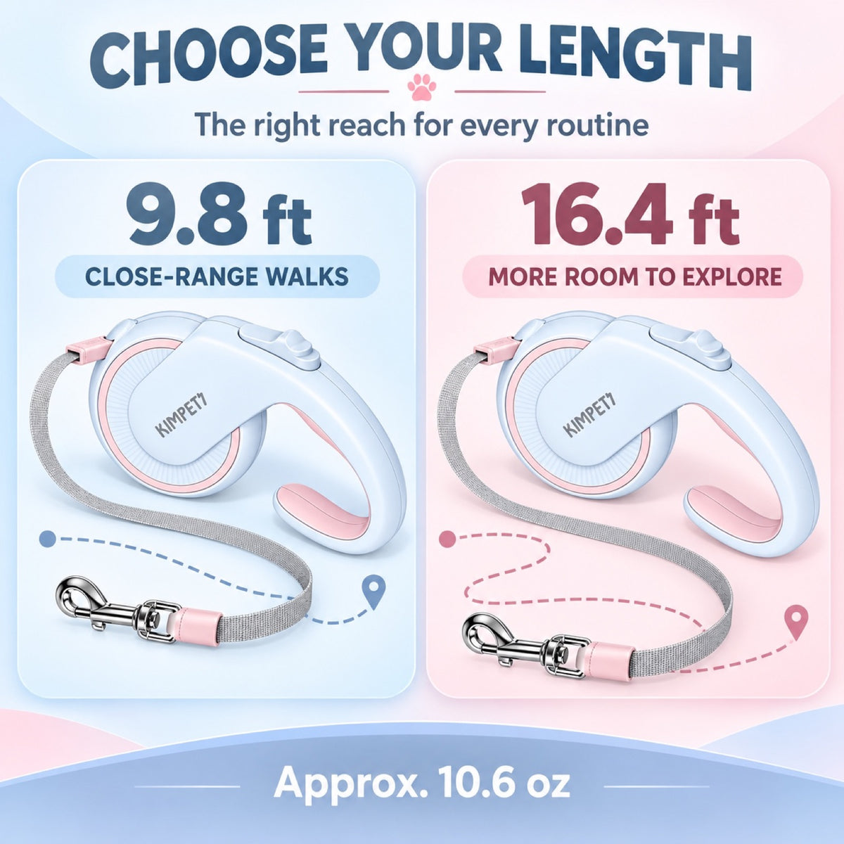 Upgraded Two-Tone Retractable Dog Leash, 6 Colors, By GAVPEPY image 4 - 3.jpg