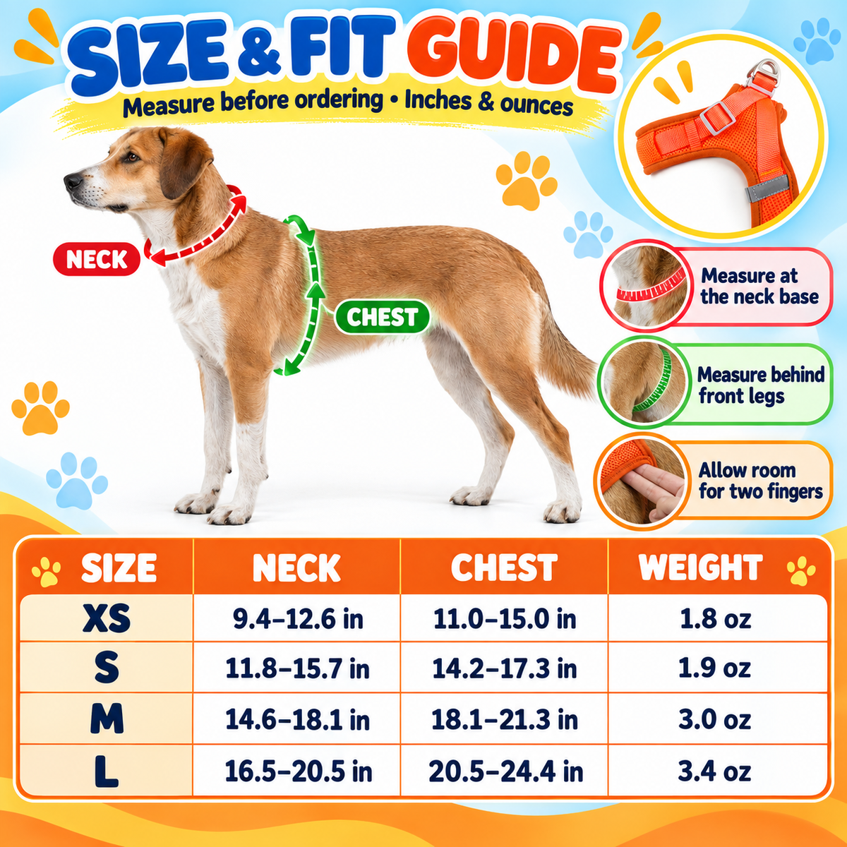 Breathable Mesh Dog Harness, 7 Colors and 4 Sizes, By GAVPEPY image 4 - 3.jpg